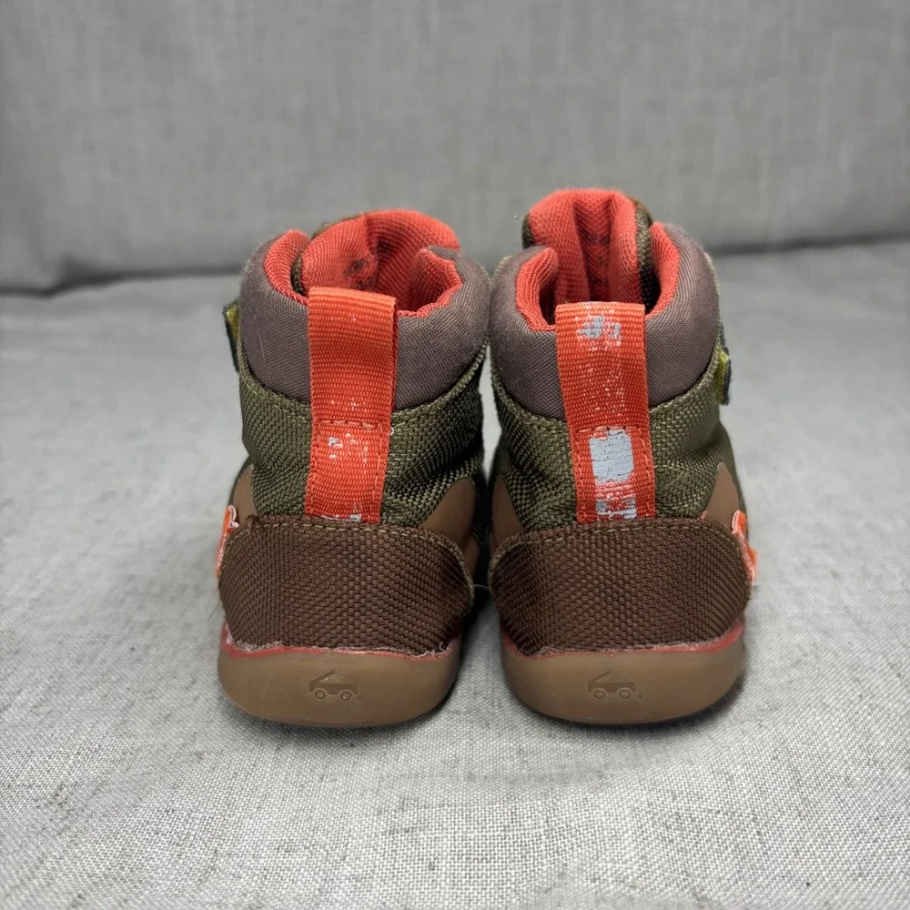 See Kai Run Sam Waterproof Hiking Boots Toddler Size 8 Olive Green Brown Orange